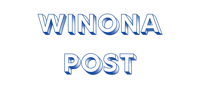 winona post logo on a black background